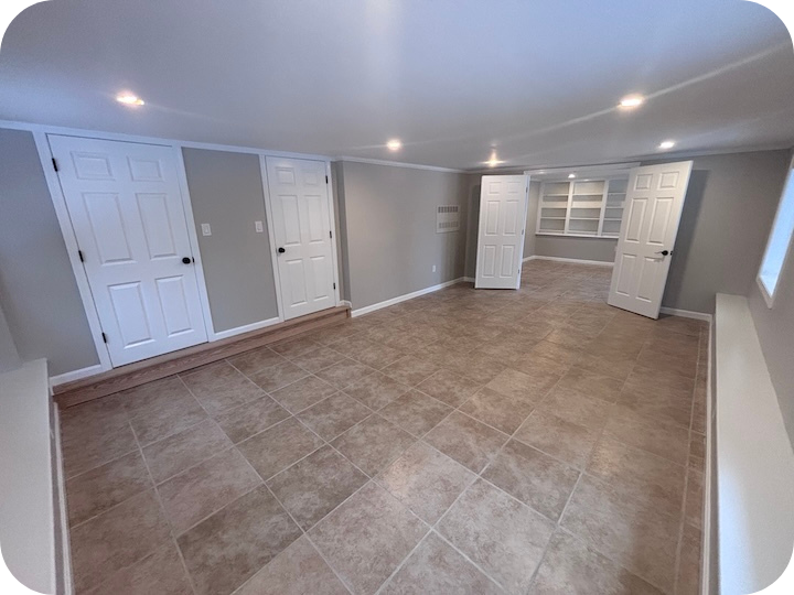 Basement Conversion to Bedroom with Rounded Corners-1