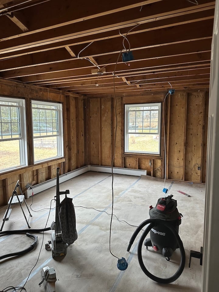 Blue Office During Remodel