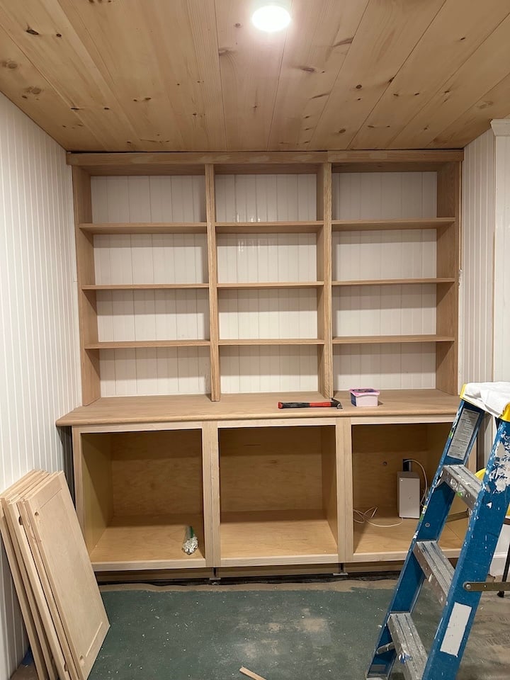 Blue Office During Remodel